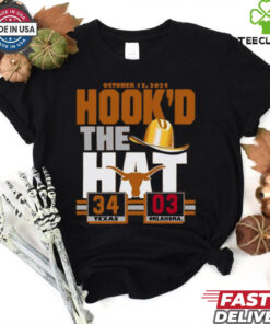 Hook’d The Hat Texas Longhorns 34 3 Oklahoma Sooners Red River Rivalry Shirt