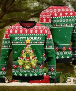 Hoppy Holiday Frog Ugly Christmas Sweater