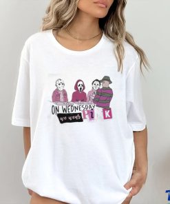 Horror Characters On Wednesday We Wear Pink Shirt