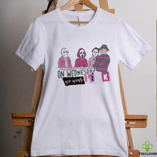 Horror Characters On Wednesday We Wear Pink Shirt