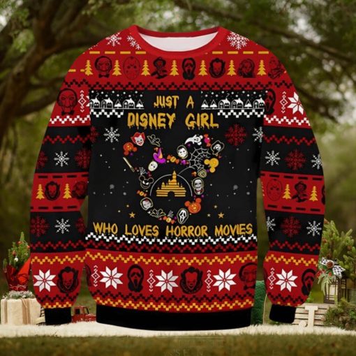 Horror Disney Girl Horror Ugly Christmas Sweater Xmas 3D Printed Christmas Sweater Gift