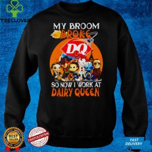 Horror Halloween chibi my broom broke so now I work at Dairy Queen shirt