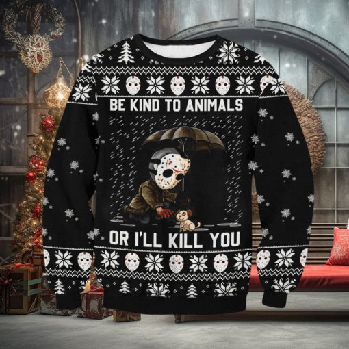 Horror Kind To Animals For Christmas Gifts Ugly Christmas Holiday Sweater