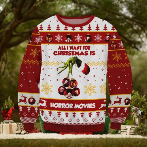 Horror Movies Grinch For Christmas Gifts 3D Printed Ugly Christmas Sweater