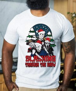 Horror Santa hat slashing through the snow shirt