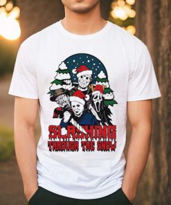 Horror Santa hat slashing through the snow hoodie, sweater, longsleeve, shirt v-neck, t-shirt