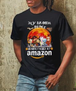 Horror characters my broom broke so now I work at Amazon hoodie, sweater, longsleeve, shirt v-neck, t-shirt