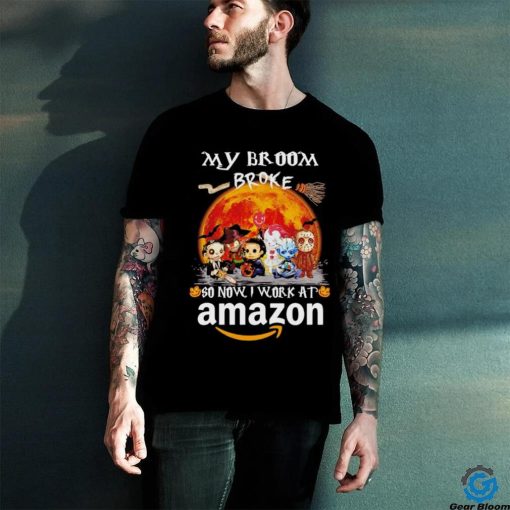 Horror characters my broom broke so now I work at Amazon hoodie, sweater, longsleeve, shirt v-neck, t-shirt