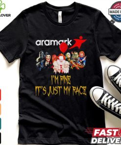 Horror movies Aramark I’m fine it’s just my face Halloween shirt