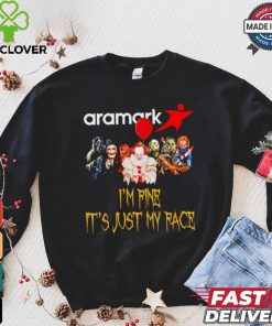 Horror movies Aramark I’m fine it’s just my face Halloween shirt