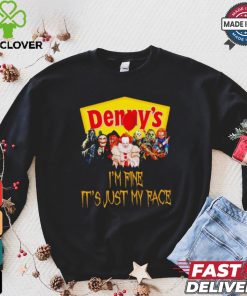 Horror movies Denny’s I’m fine it’s just my face Halloween shirt