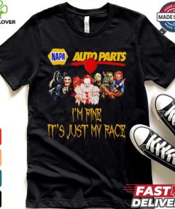 Horror movies Napa Auto Parts I’m fine it’s just my face Halloween shirt