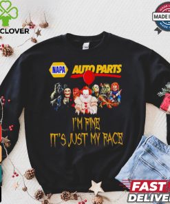 Horror movies Napa Auto Parts I’m fine it’s just my face Halloween shirt