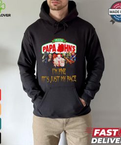 Horror movies Pizza Papa John’s I’m fine it’s just my face Halloween shirt
