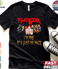 Horror movies TJ Maxx I’m fine it’s just my face Halloween shirt
