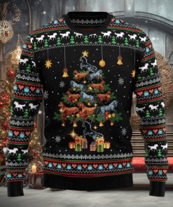 Horse Christmas Tree Black Ugly Christmas Sweater
