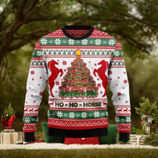 Horse Christmas Tree Christmas Ugly Christmas Wool Knitted Sweater