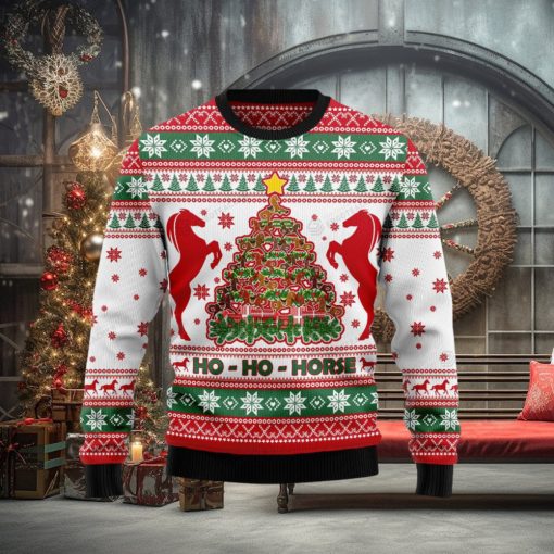 Horse Christmas Tree Christmas Ugly Christmas Wool Knitted Sweater