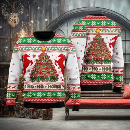 Horse Christmas Tree Ugly Christmas Sweater Wreath New Gift For Men And Women Family Holidays