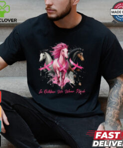 Horse Design Breast Cancer Awareness Shirt, Pink Ribbon T Shirt for Women