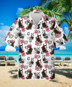Horse Heads With Flower Pattern Horse Shirts For Men Horse Tropical Hawaiian Shirt