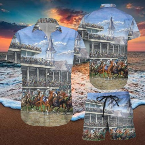 Horse Racing Hawaiian Shirt & Short For Men And Women