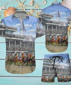 Horse Racing Hawaiian Shirt & Short For Men And Women