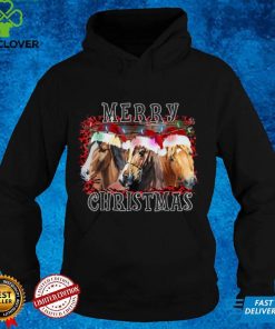 Horse Santa Hat Merry Chirstmas Horse Lover Horseback Riding T Shirt