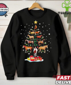 Horse tree Christmas Horses lovers shirt