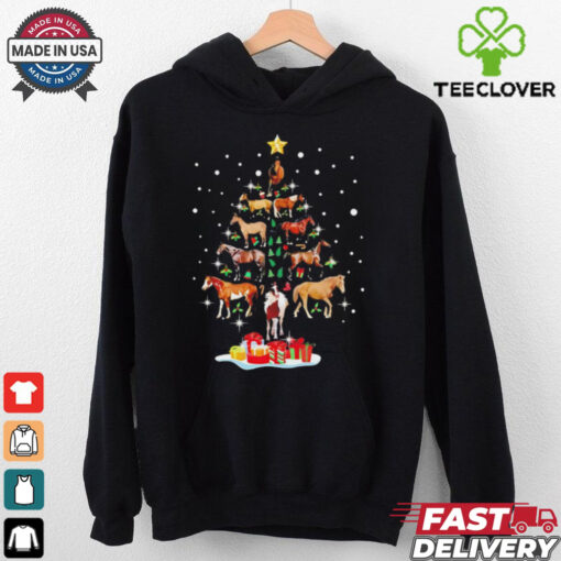 Horse tree Christmas Horses lovers shirt