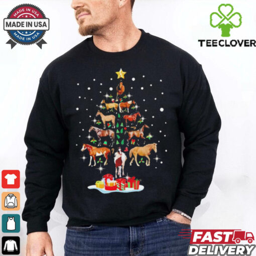 Horse tree Christmas Horses lovers shirt