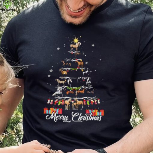 Horses Xmas Tree Merry Christmas Shirt