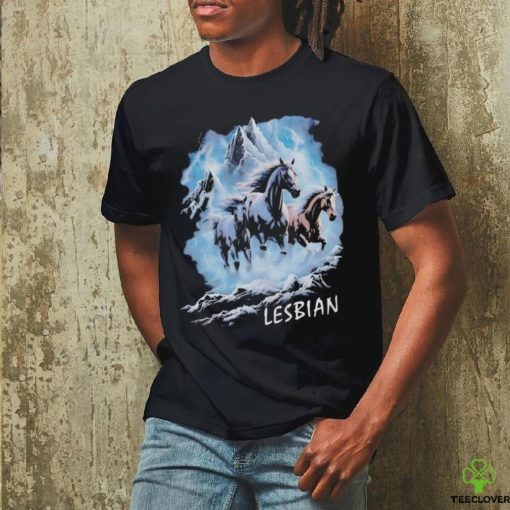 Horses running through lightning lesbian vintage shirt