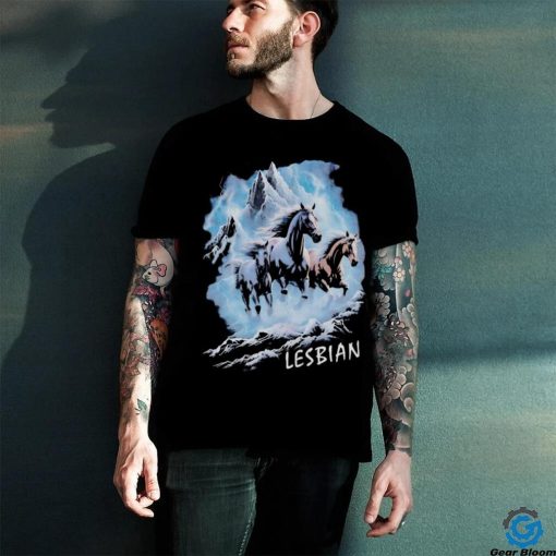 Horses running through lightning lesbian vintage shirt