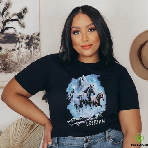 Horses running through lightning lesbian vintage shirt