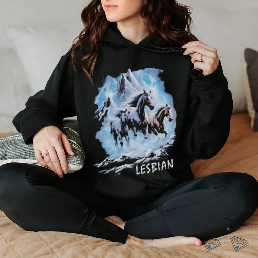 Horses running through lightning lesbian vintage shirt