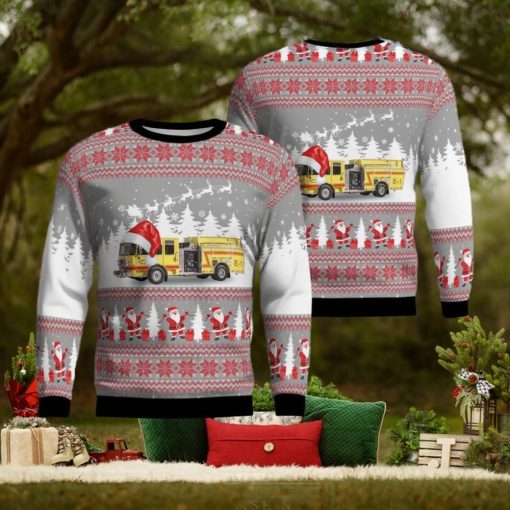 Horseshoe Lake, Arkansas, Horseshoe Lake Fire Dept. Christmas Ugly Sweater 3D Gift For Men And Women