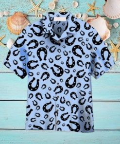 Horseshoes Light Blue Hawaiian Shirt