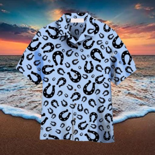 Horseshoes Light Blue Hawaiian Shirt