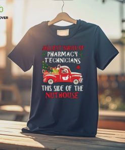 Hot Jolliest Bunch Of Pharmacy Technician This Side Of Nuthouse Car Red Xmas Shirt