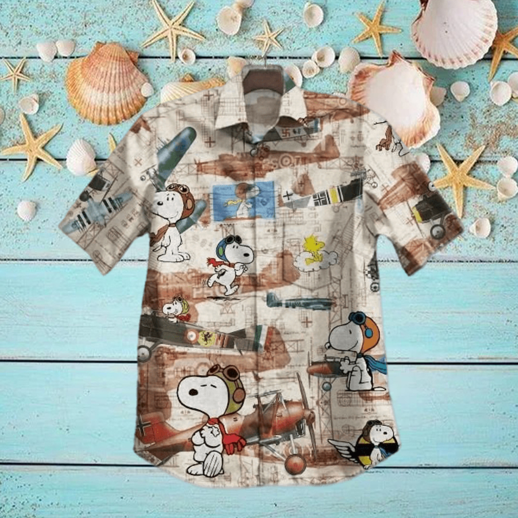 Hot Plane And Snoopy Vintage Hawaiian Shirt Hot Plane And Snoopy Vintage Hawaiian Shirt