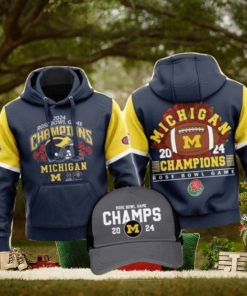 Hot Trend Michigan Football Champions Rose Bowl 2024 3d Hoodie