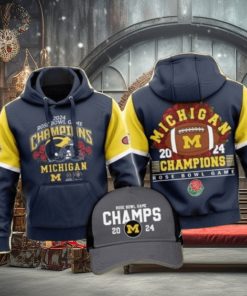 Hot Trend Michigan Football Champions Rose Bowl 2024 3d Hoodie