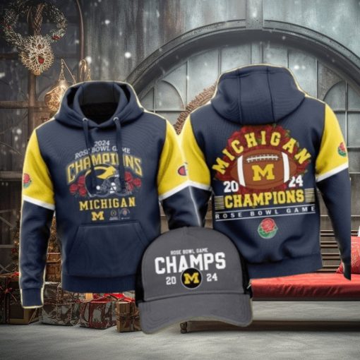 Hot Trend Michigan Football Champions Rose Bowl 2024 3d Hoodie