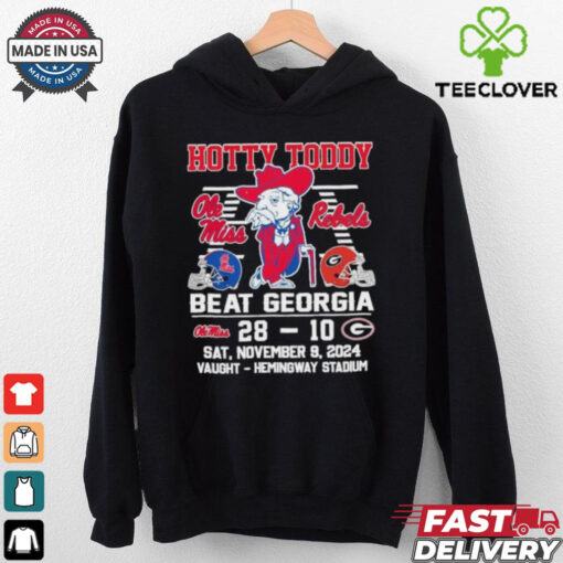 Hotty Toddy Ole Miss Rebels Beat Georgia Bulldogs 28 10 Shirt