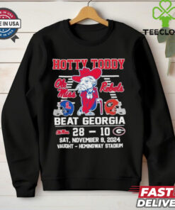 Hotty Toddy Ole Miss Rebels Beat Georgia Bulldogs 28 10 Shirt