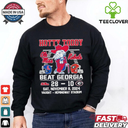 Hotty Toddy Ole Miss Rebels Beat Georgia Bulldogs 28 10 Shirt