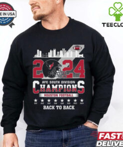Houston American Football 2024 AFC South Champions Back To Back Skyline Helmet shirt