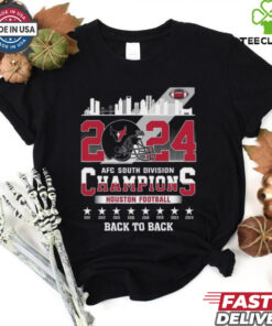 Houston American Football 2024 AFC South Champions Back To Back Skyline Helmet shirt