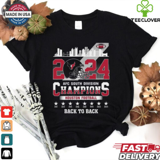 Houston American Football 2024 AFC South Champions Back To Back Skyline Helmet shirt